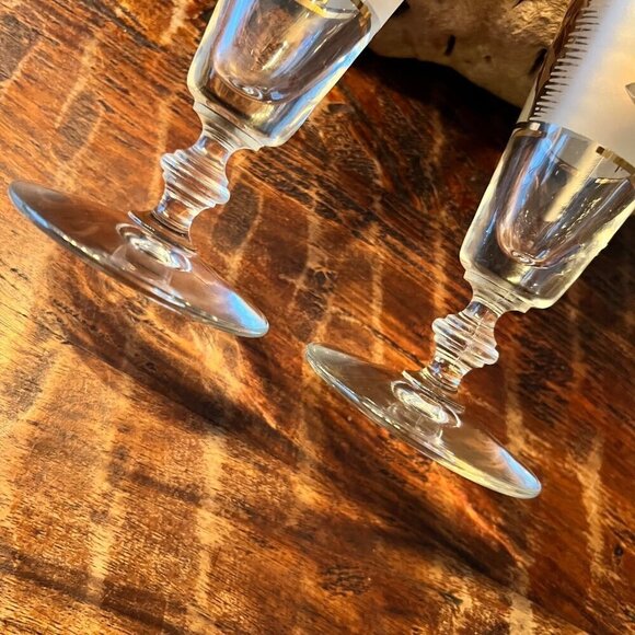 Vintage Libby Frosted Pilsners With Gold Leaf Design Set - Picture 8 of 11